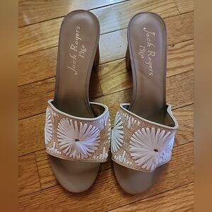 Jack Rogers Bettina Open Toe Block Heel Mules Sandals